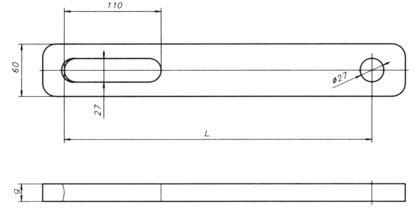 Łącznik przedłużający płaski z otworem owalnym (2529)