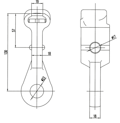 Łącznik gniazdowy do rożków z uchem okrągłym, skręcony (2510)