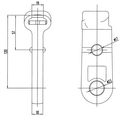 Łącznik gniazdowy do rożków z uchem okrągłym, płaski (2509)