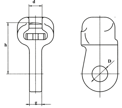 Łącznik gniazdowy z uchem okrągłym (2505)