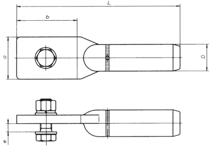 Zacisk uziemiający al. zaprasowany (23105)