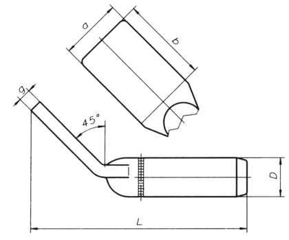 Zacisk al. kątowy 45˚ zaprasowany płaski (23023)